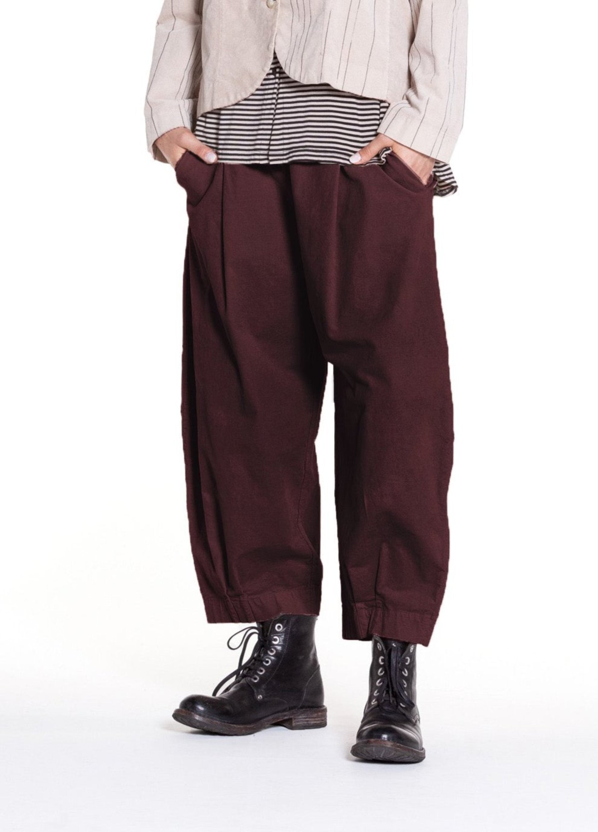 MAMA B Velvet Pant in Wine