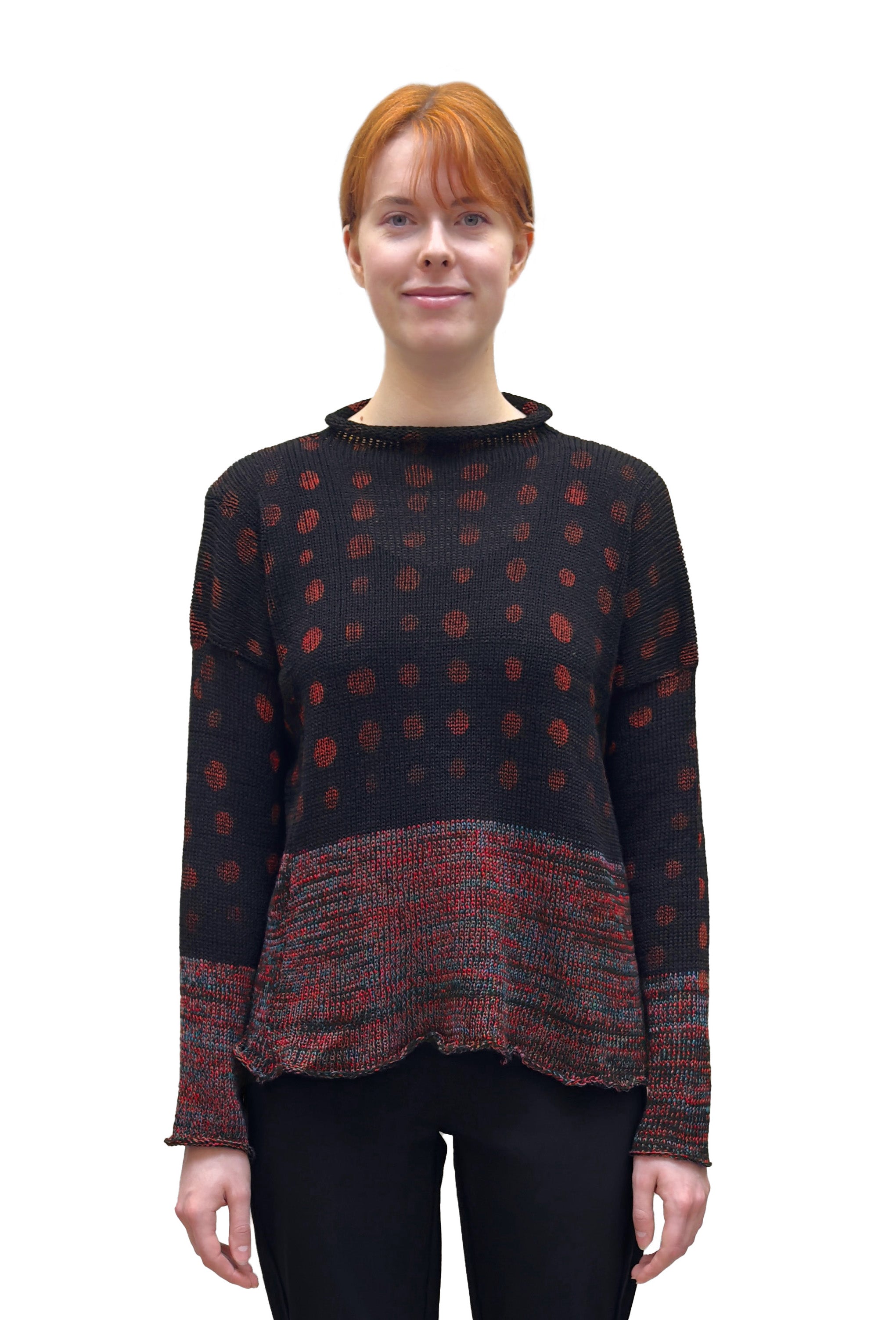 PAPER TEMPLES Mock Neck Sweater in Rust Mix