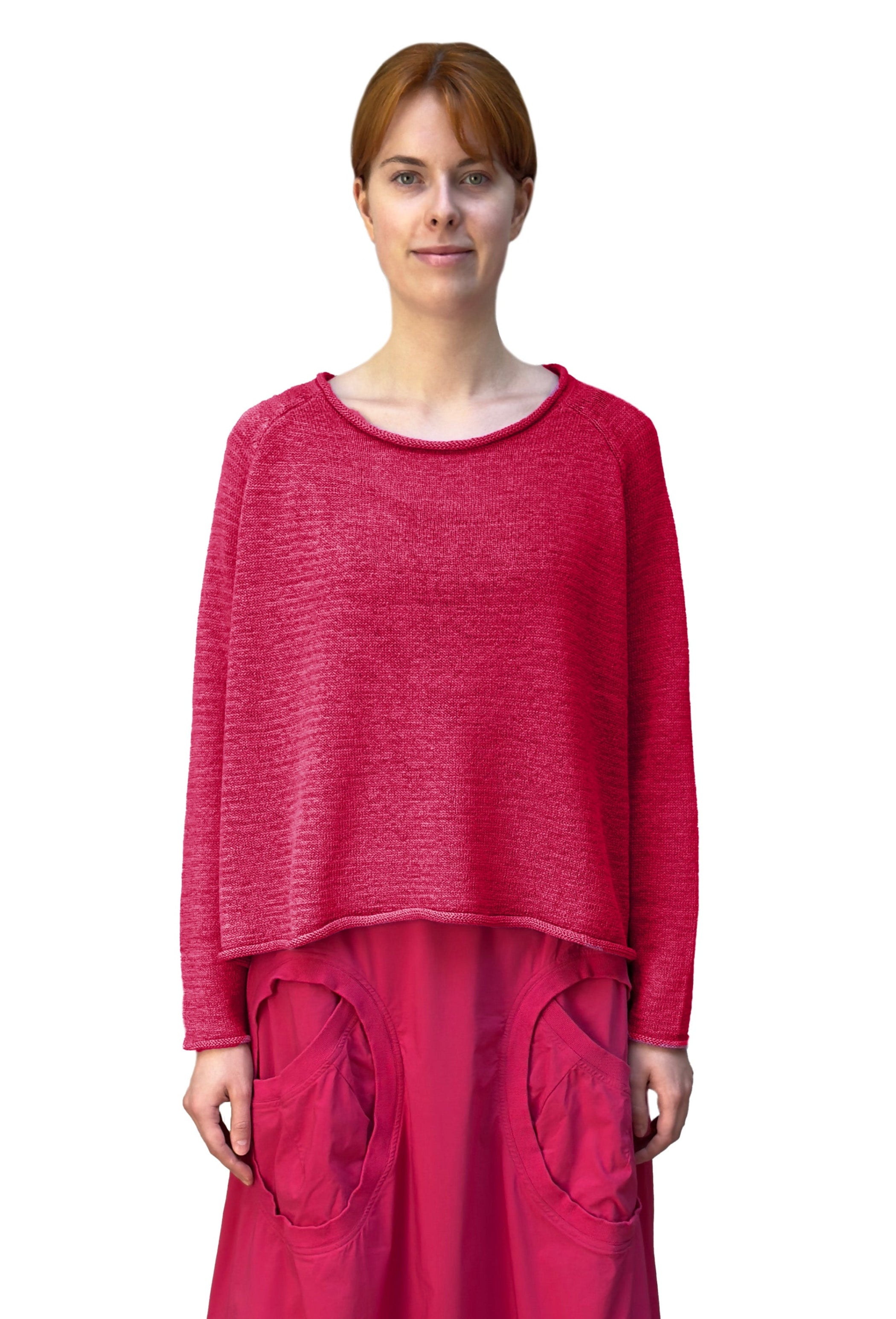 RUNDHOLZ BLACK LABEL Boxy Raglan Sleeve Knit Pullover in Lotus