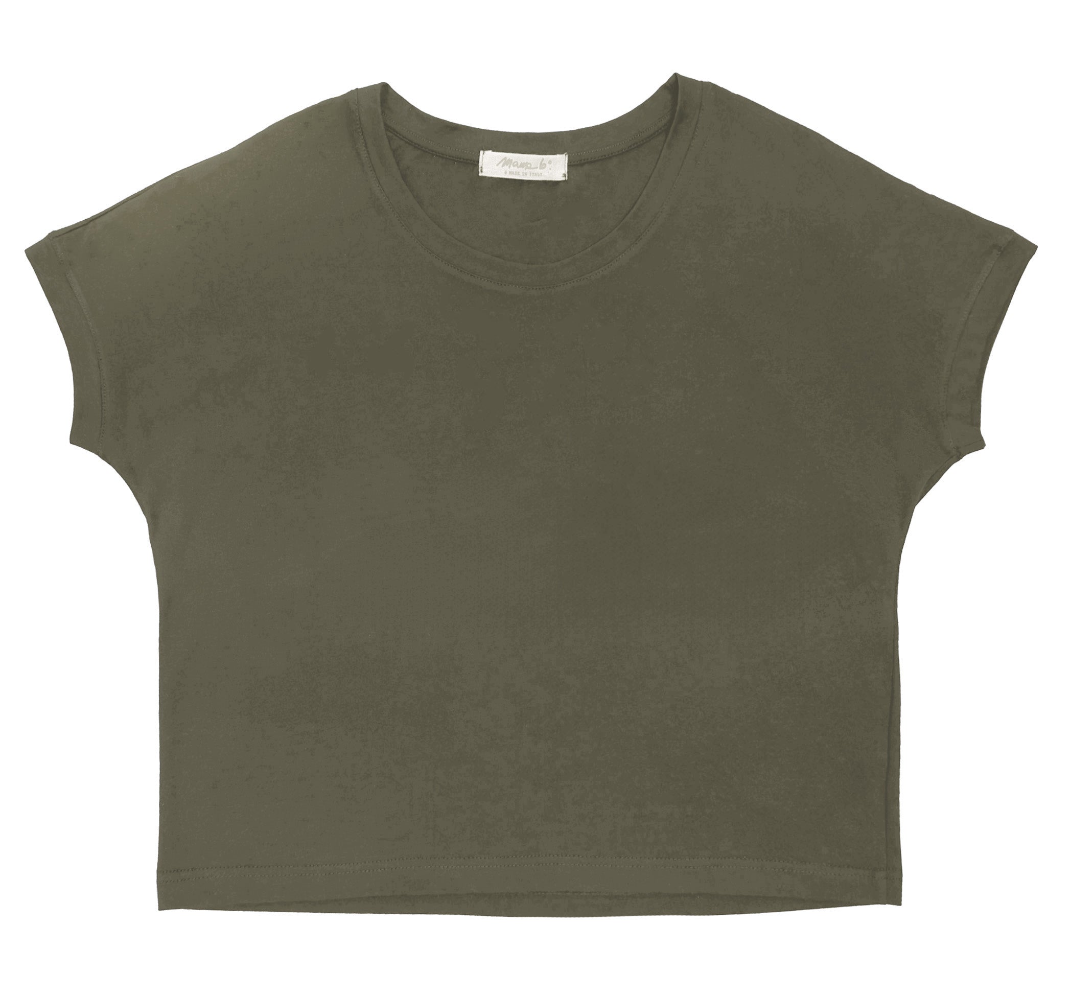 MAMA B Relaxed Cap Sleeve T Shirt in Algae