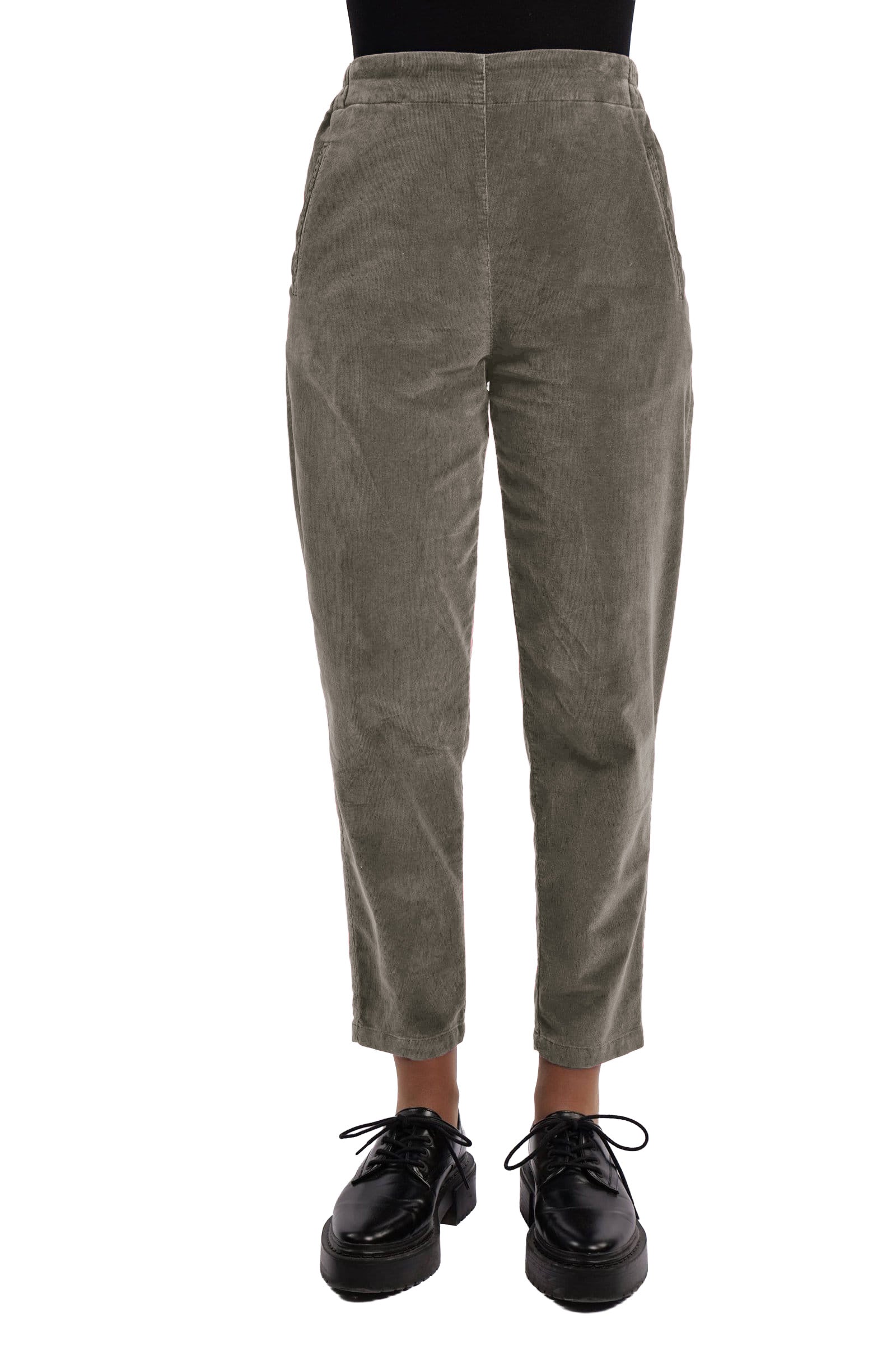 Elemente Clemente Long Slim Corduroy Pant in Warm Grey