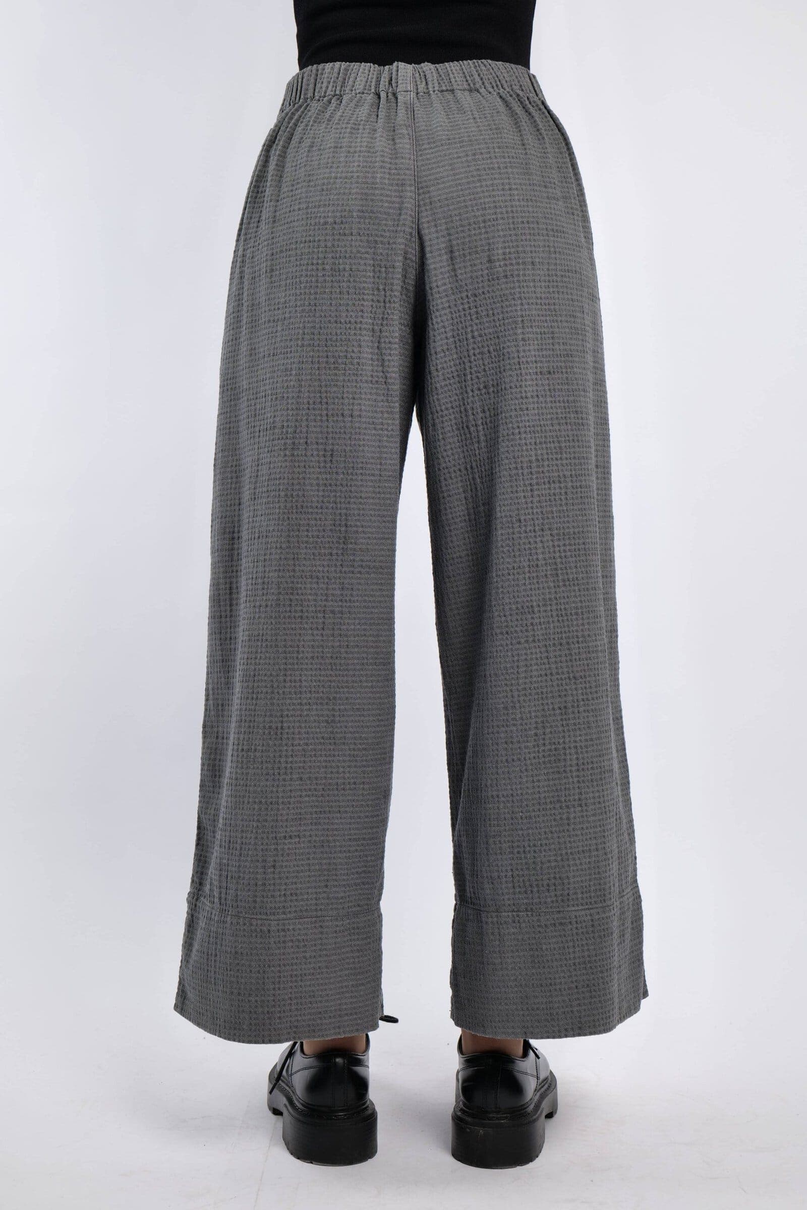 Elemente Clemente Small Waffle Check Wide Leg Pant in Scarlet Red