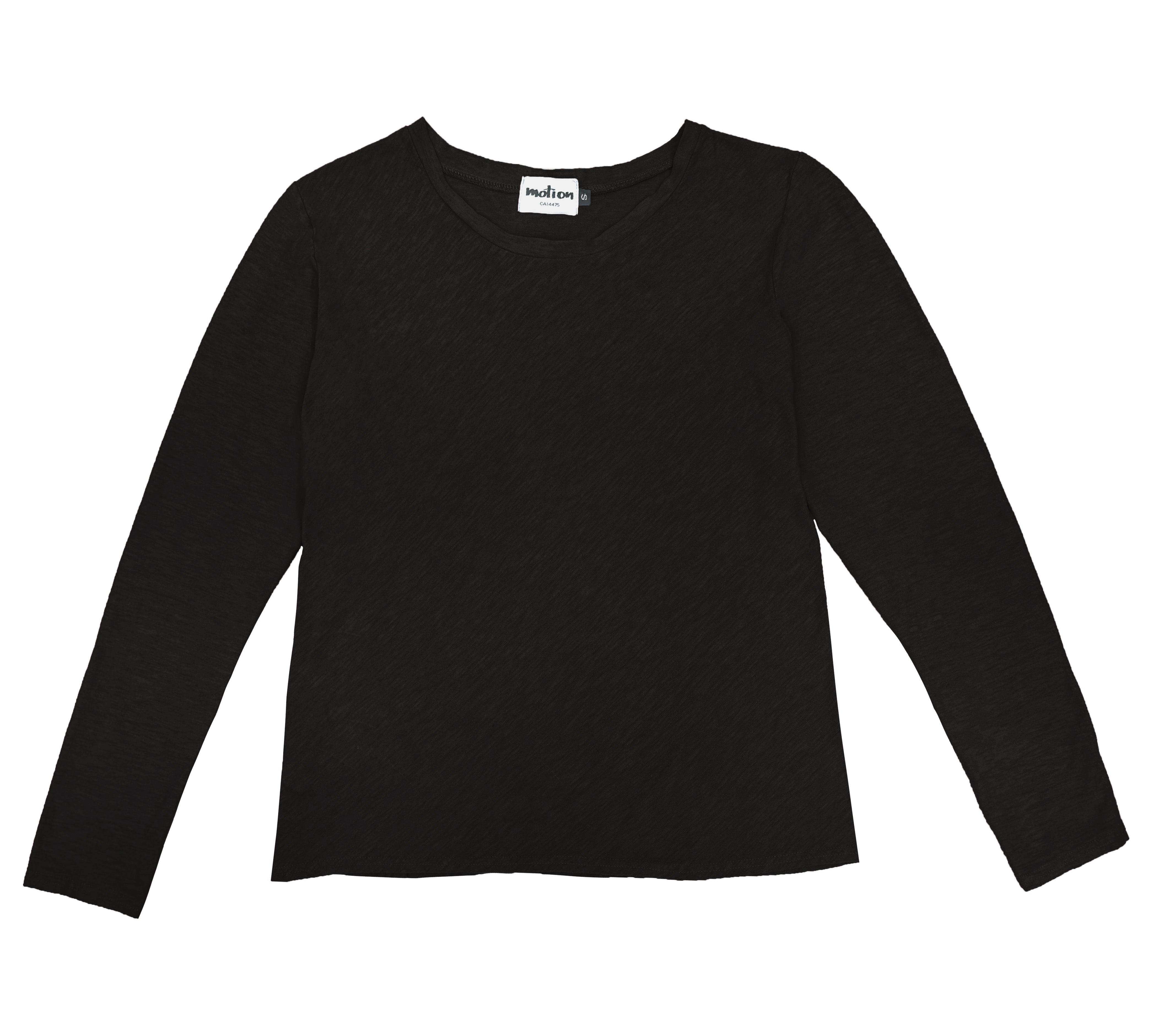 MOTION Long Sleeve Bias Tee in Black