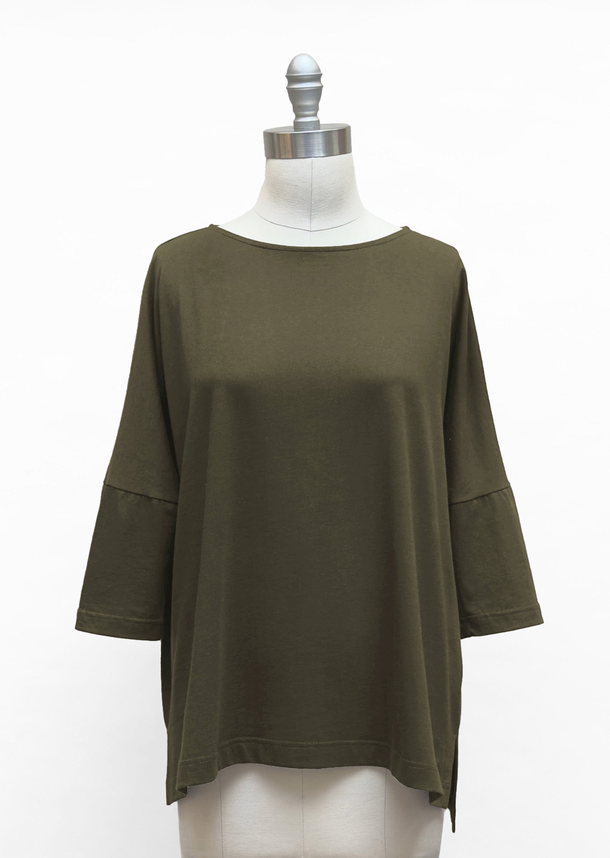 MAMA B - Relaxed Cotton T-Shirt in Algae