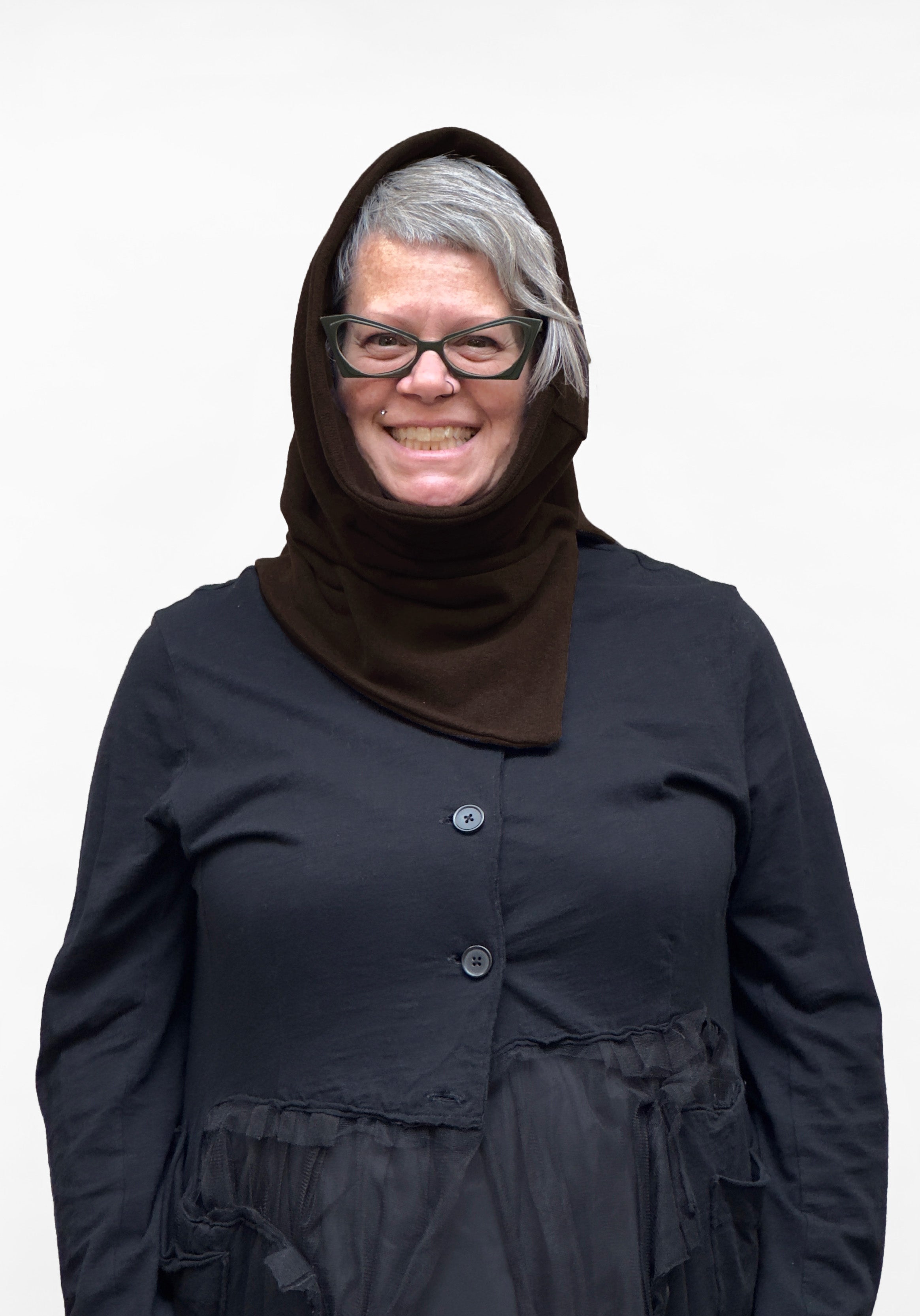 MAMA B Cozy Knit Neck Warmer - Black Stripes