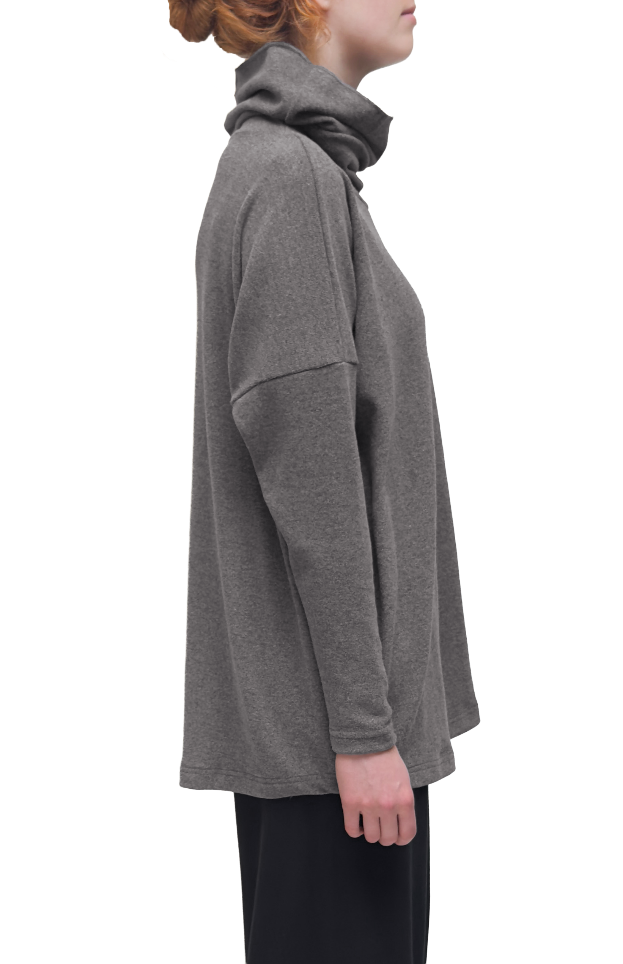 MAMA B Cozy Knit Onesize Cowl Sweater in Speckled Grey