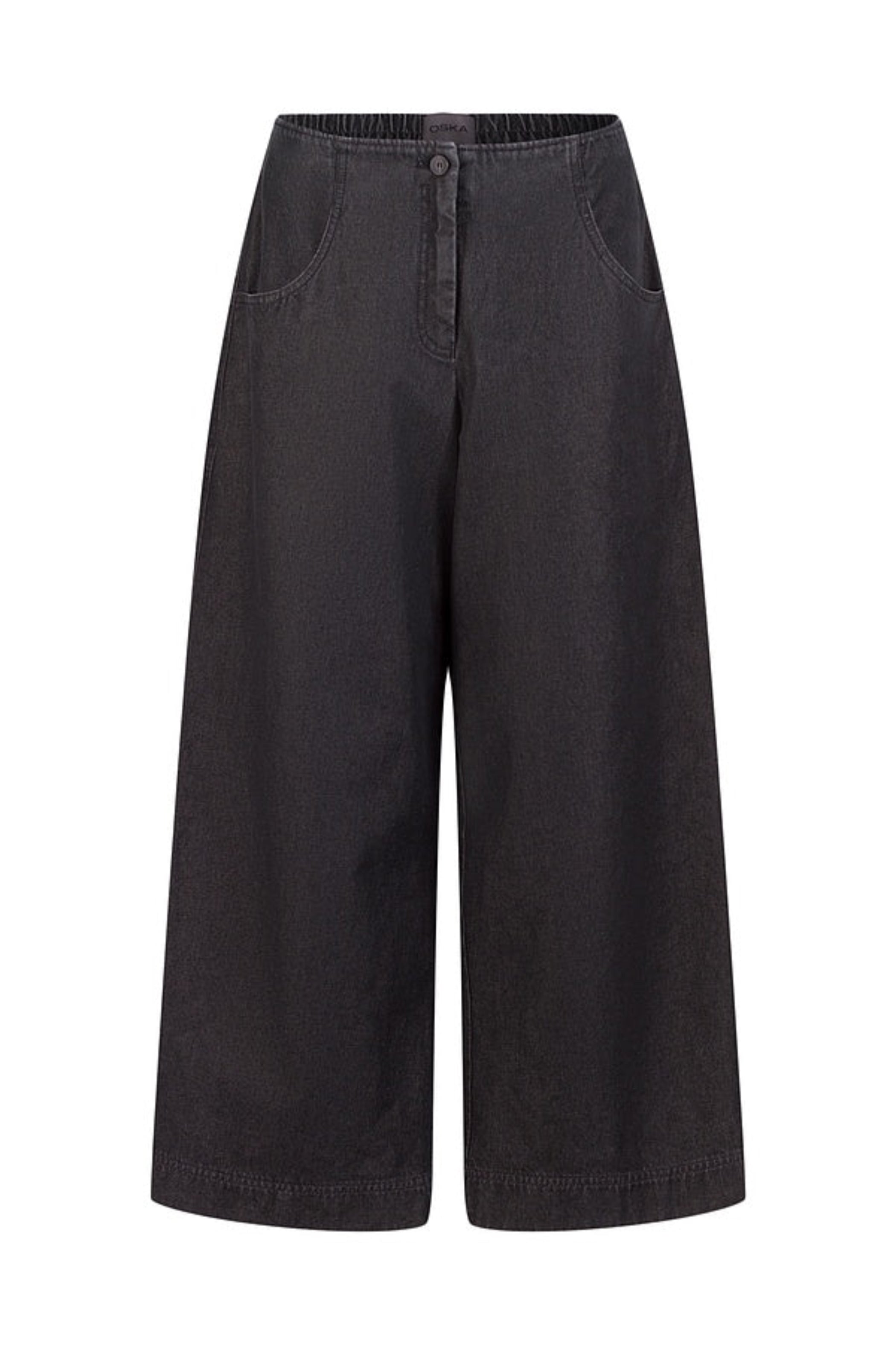 OSKA Wide Leg Pant in Black Denim
