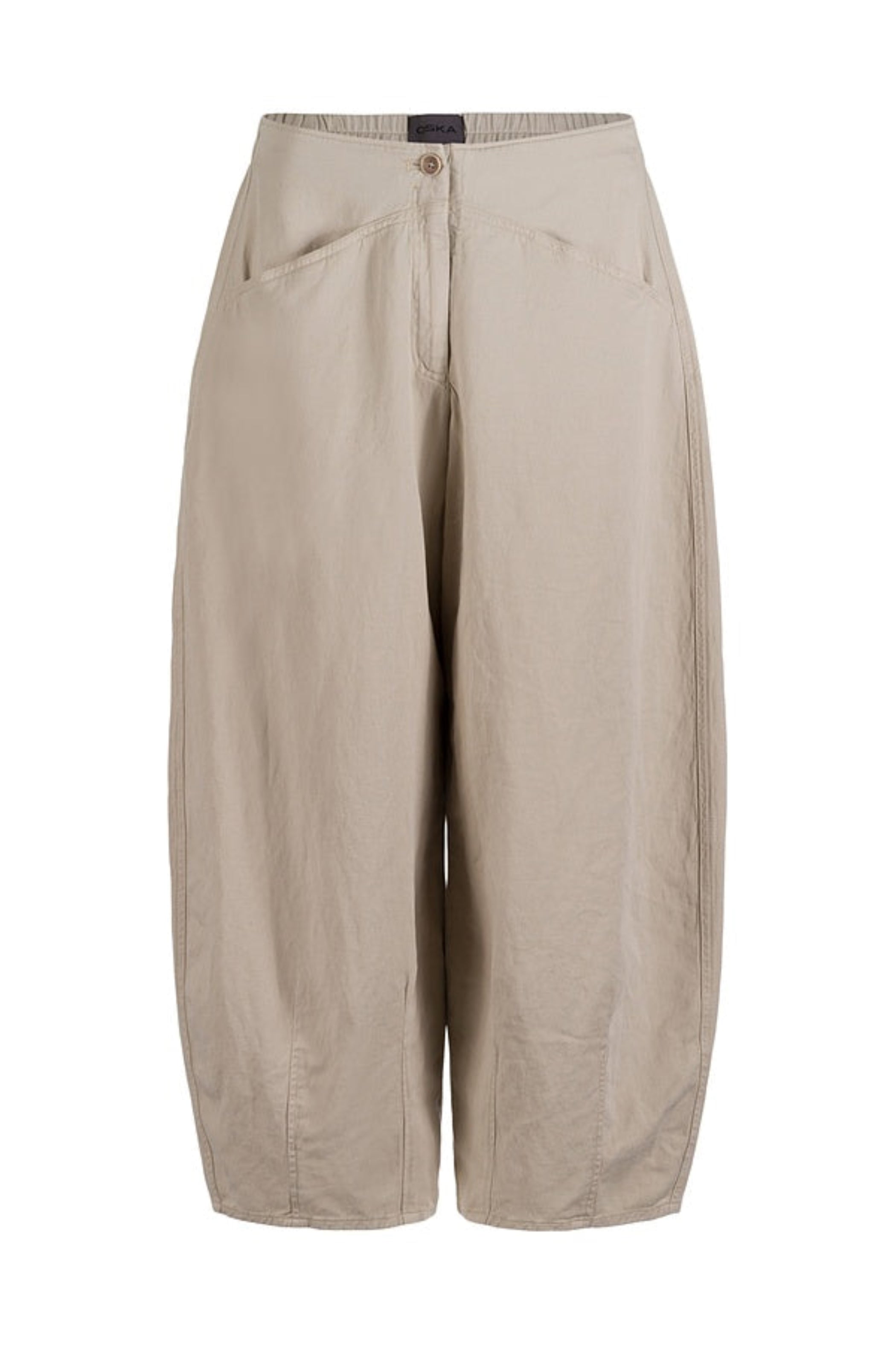 OSKA Cropped Barrel Leg Pant in Nettle