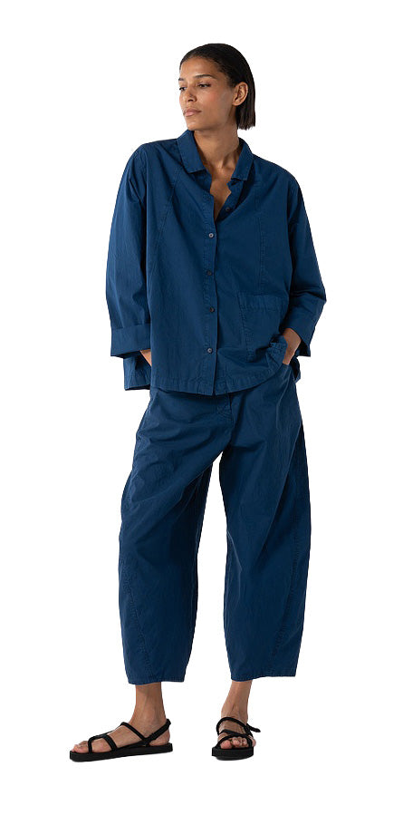 OSKA Cropped Barrel Leg Pant in Denim