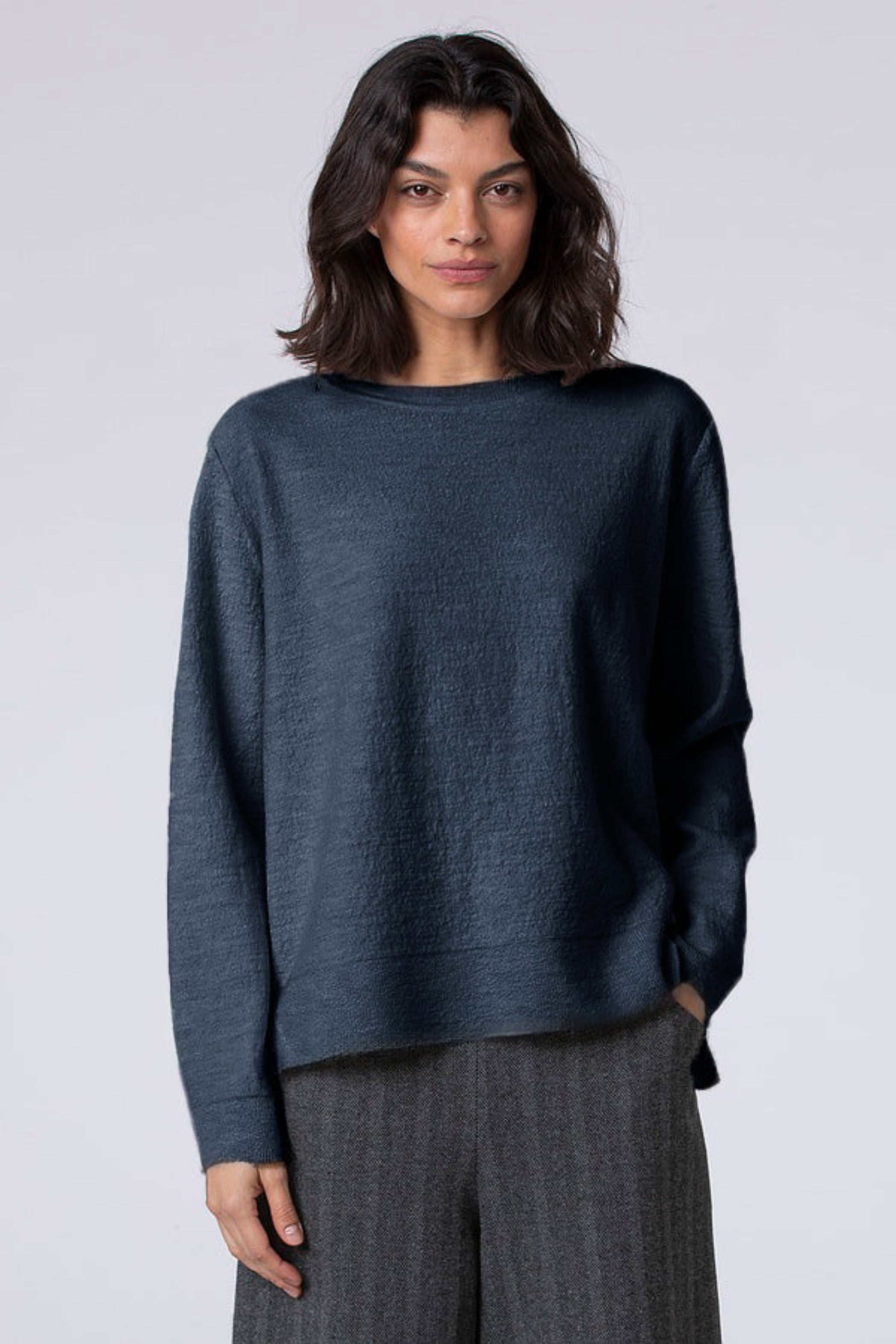 OSKA Hi Low Wool Pullover in Pacific