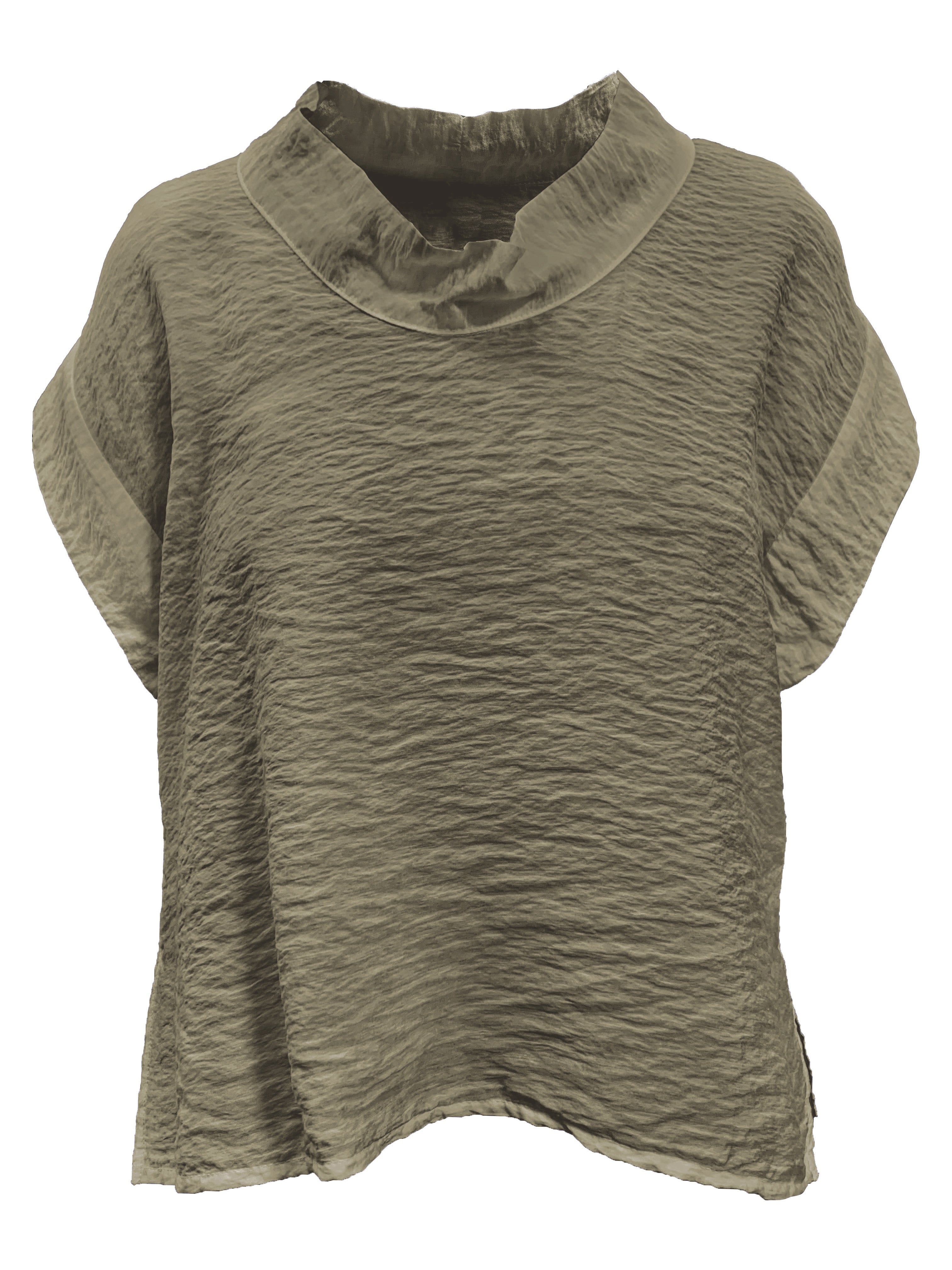 MOTION Parachute Cowl Neck Top in Earth