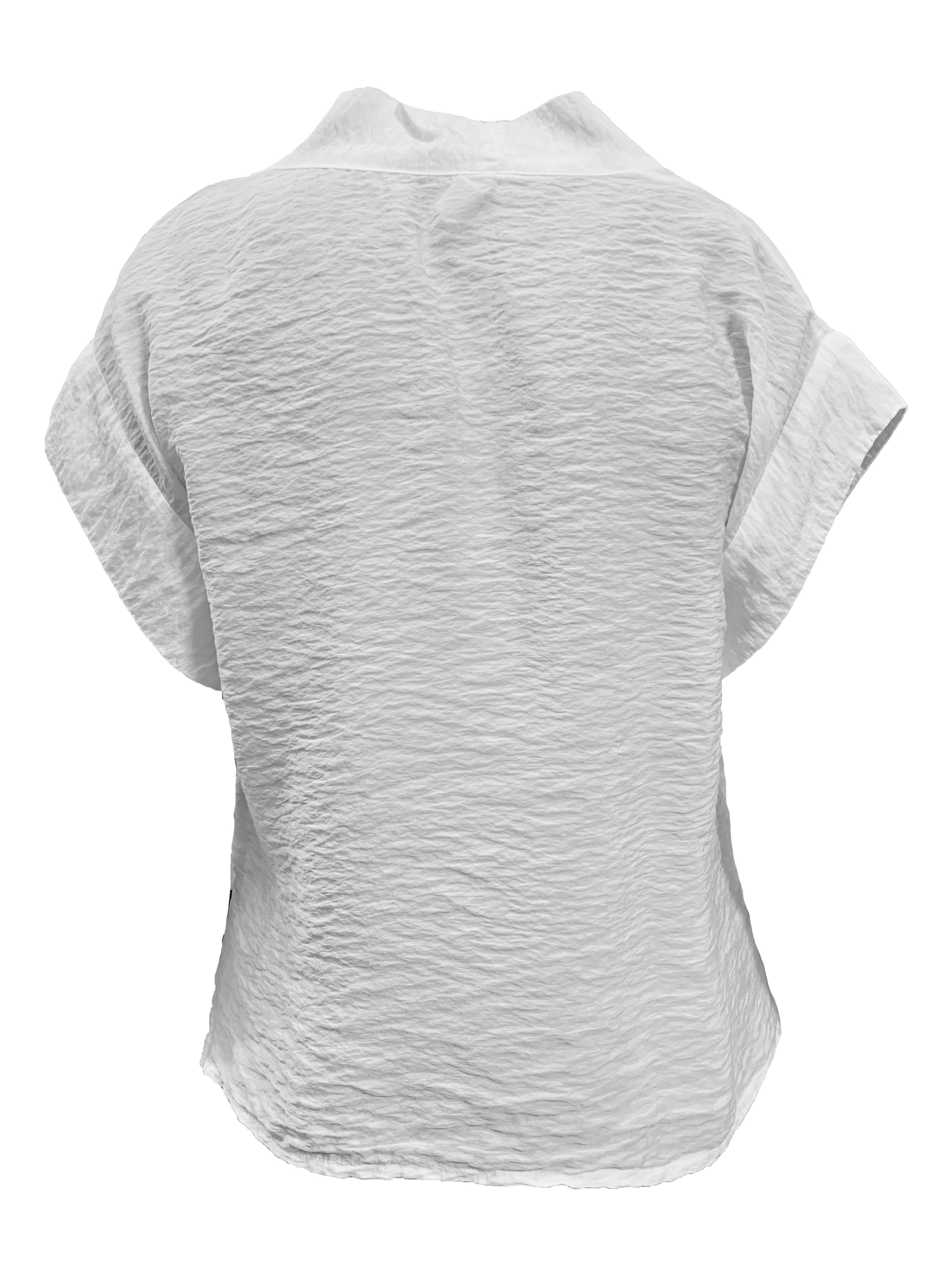 MOTION Parachute Cowl Neck Top in White