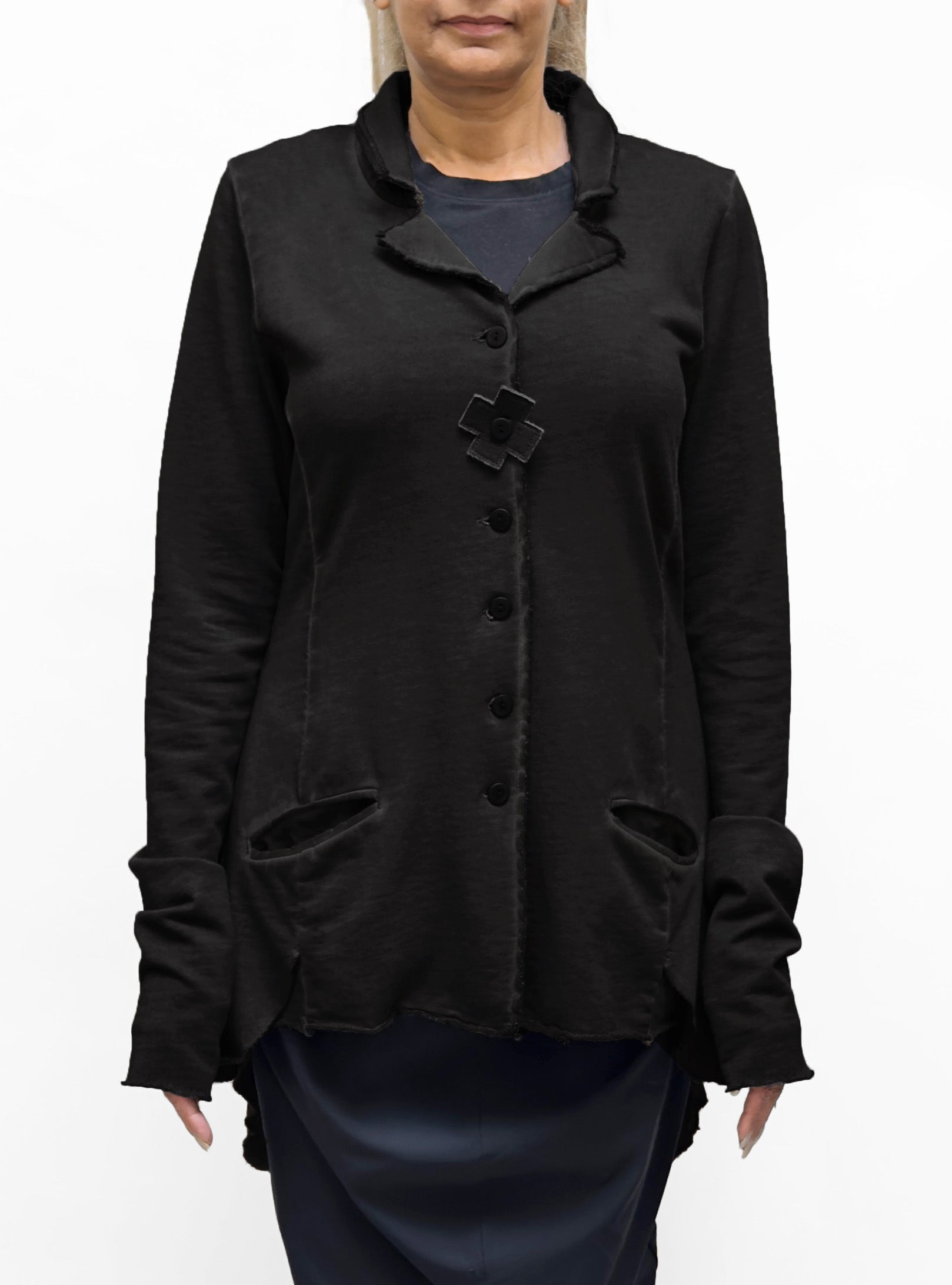 PLU Flared French Terry Jacket - Black