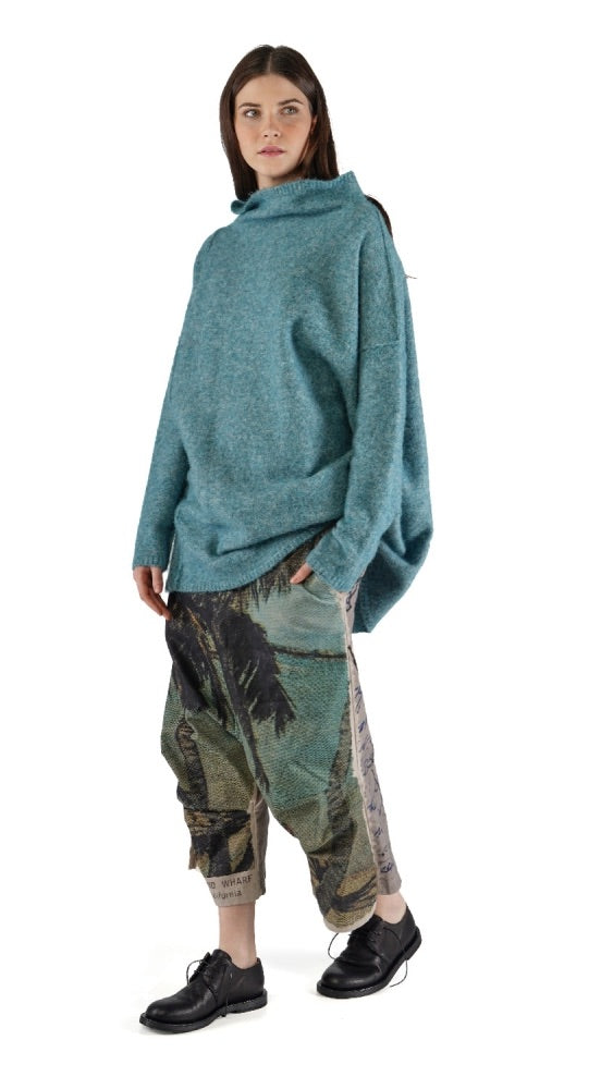 RUNDHOLZ DIP Long Knit Tunic in Lagoon Mel