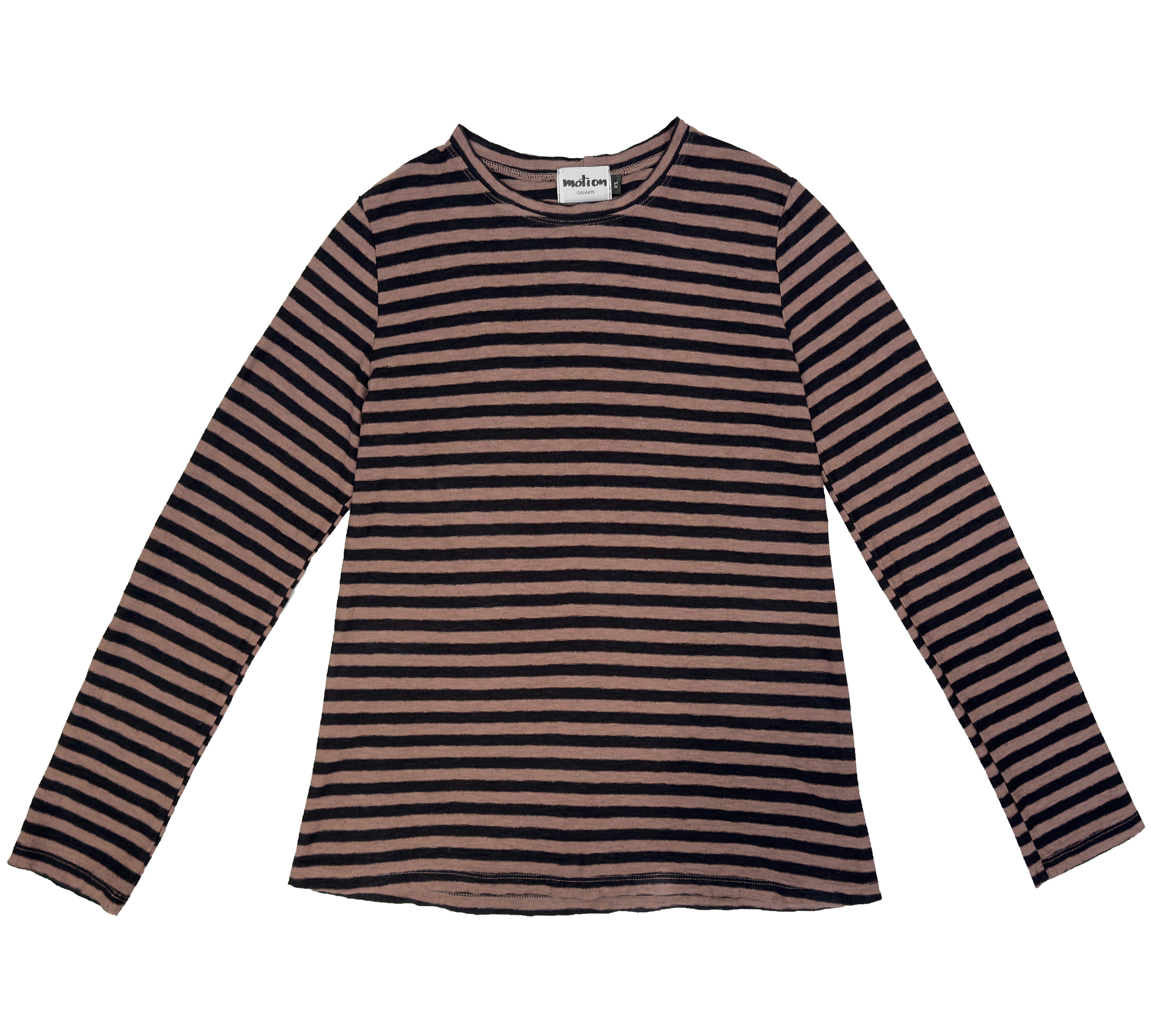 MOTION Striped Long Sleeve Tee in Warm Blush
