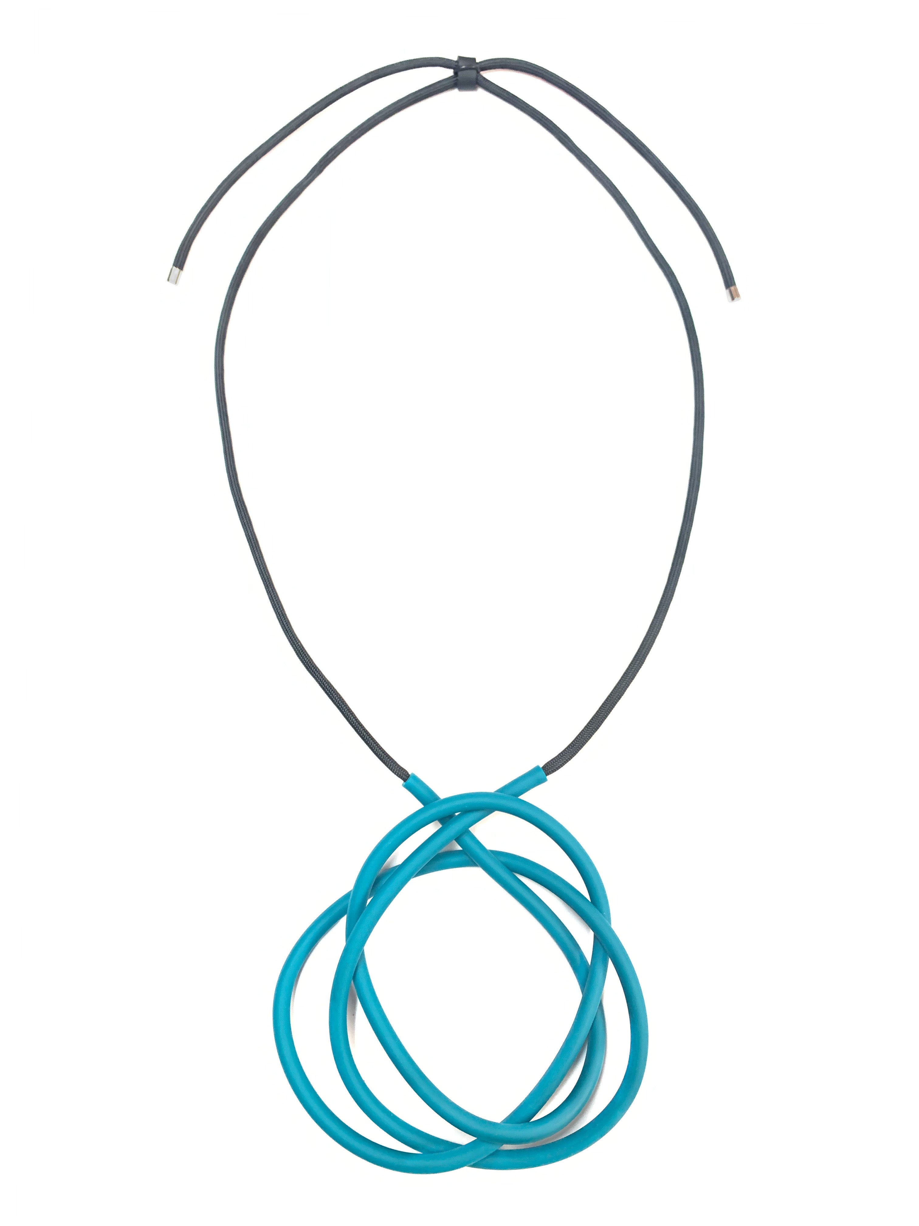 SAMUEL CORAUX Doodle Necklace - Teal/Black