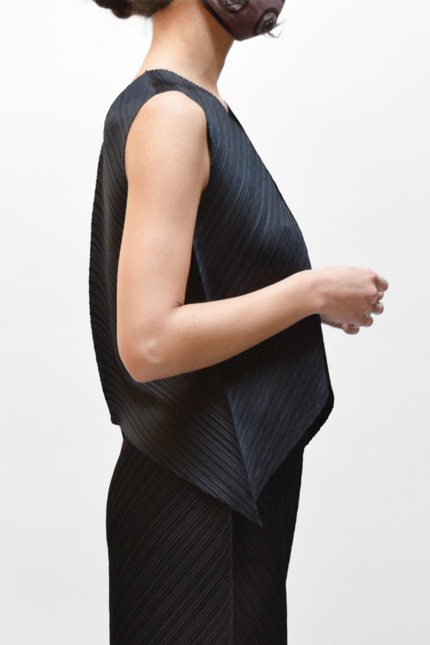 MOTION Pleated bias tank - black