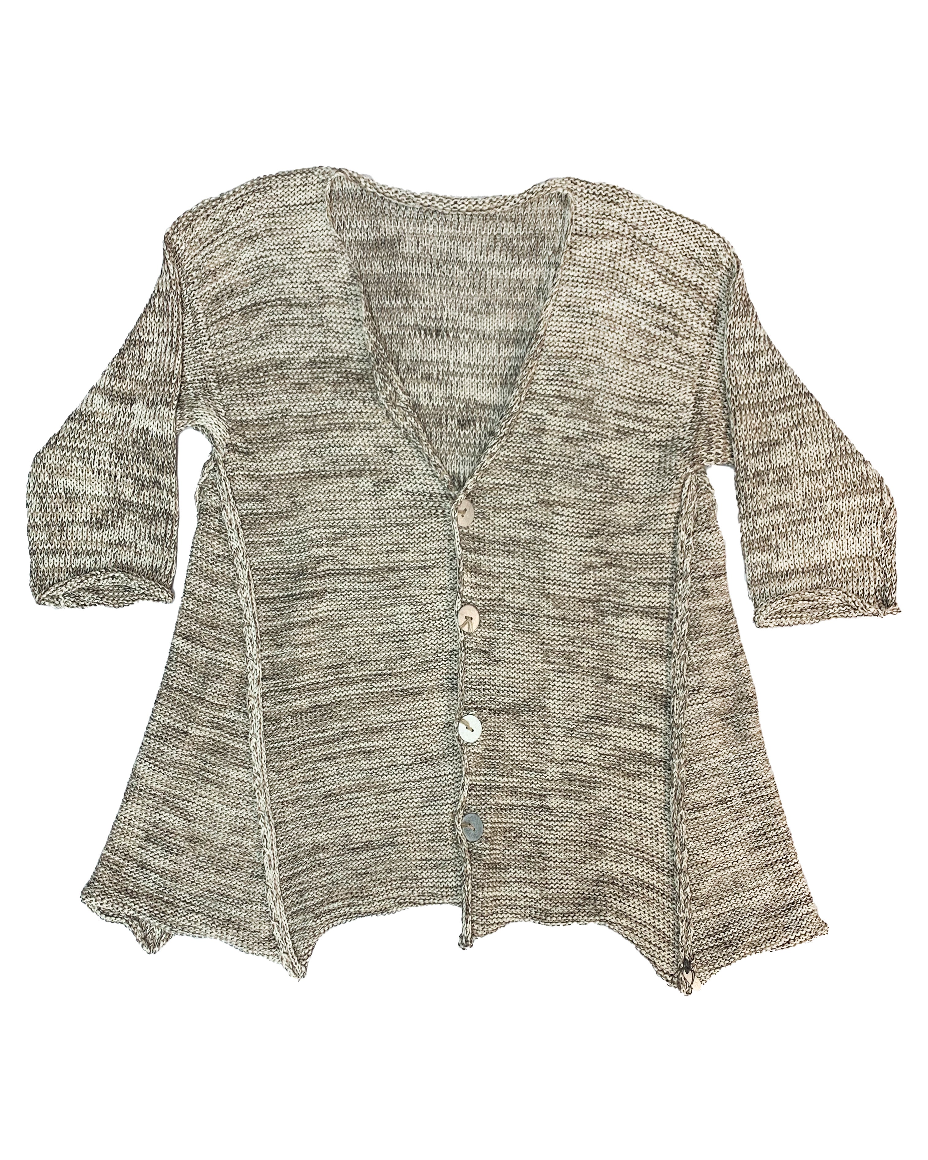 SKIF 3/4 Sleeved Cardigan in Neutral Mix