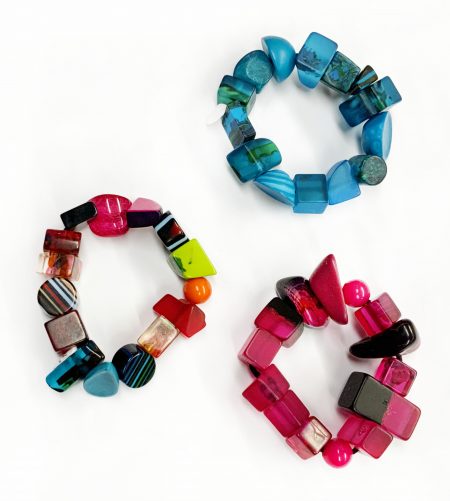 Sobral colourful resin bracelets.