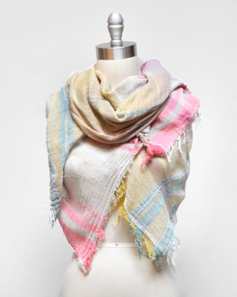 Tamaki Niime big 100% cotton shawl. One-of-a-kind. Made in Japan.