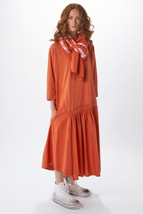Rundholz Black Label oversize knit dress with an asymmetric cotton skirt.