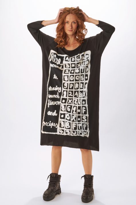 Black Label boxy printed dress in super soft cotton.