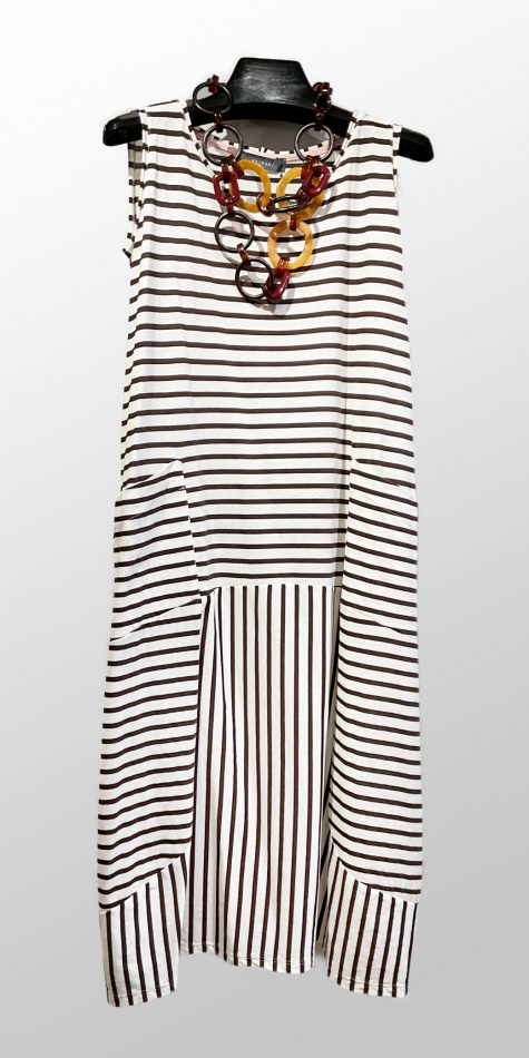 Neirami striped knit sleeveless dress.